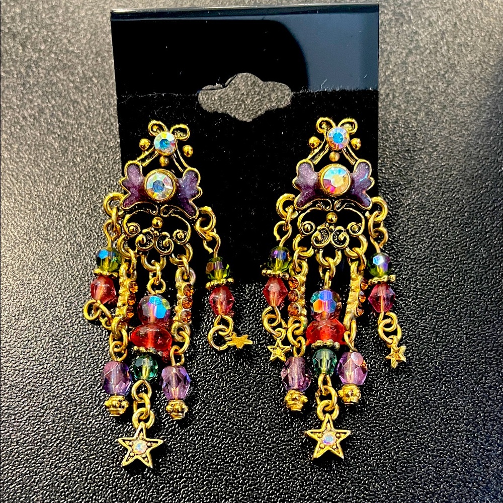 Kirks Folly Multi Crystal Pierced Earrings